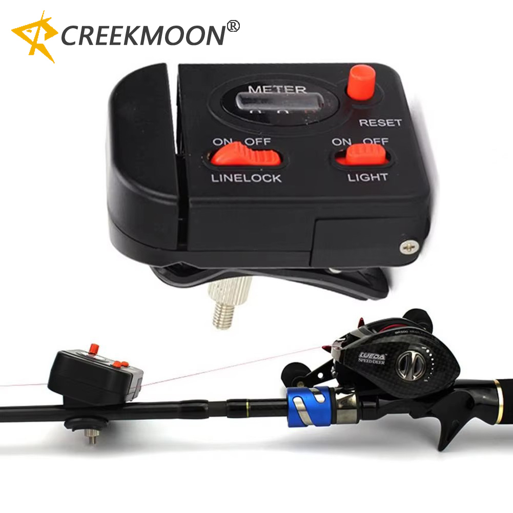 Ice Fishing Line - เครื่องวัดความลึกแบบดิจิตอลสำหรับตกปลา 0-99.9 เมตร แบบหนีบ พร้อมไฟส่องสว่าง สำหรับตกปลาจิ๊ก