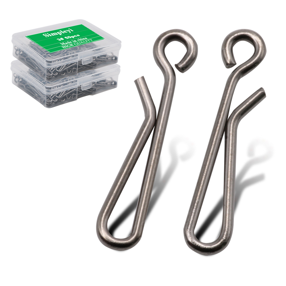 Fishing Line Box - 50ชิ้น/กล่องแบริ่งล็อค Rolling หมุนขาแหวน Snap Barrel Tackle