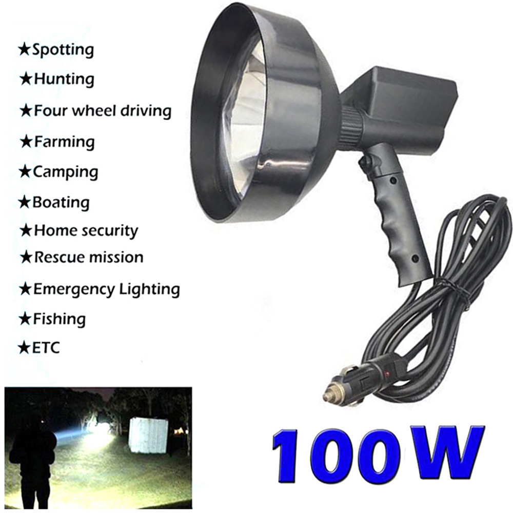 Monofilament Line - 35W มือถือระยะไกลการล่าสัตว์ไฟฉาย 100W ตกปลากลางแจ้งรถมือถือโคมไฟ 7 นิ้วไฟฉายทํางาน