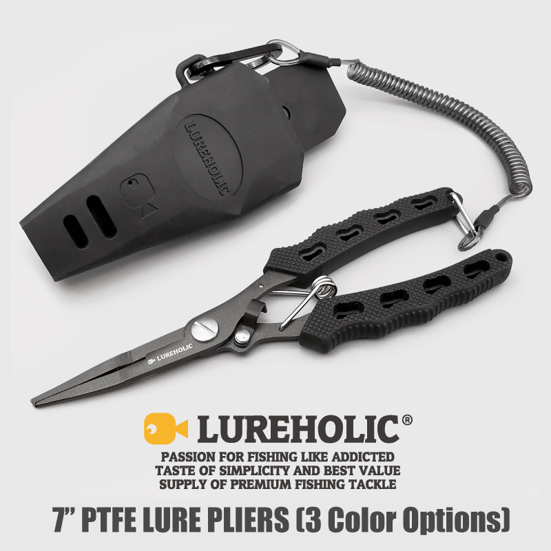 Fishing Line Cutter - Lureholic 7 ”คีมตกปลาเคลือบ PTFE, 18ซม./72กรัม, ถอดตะขอ,