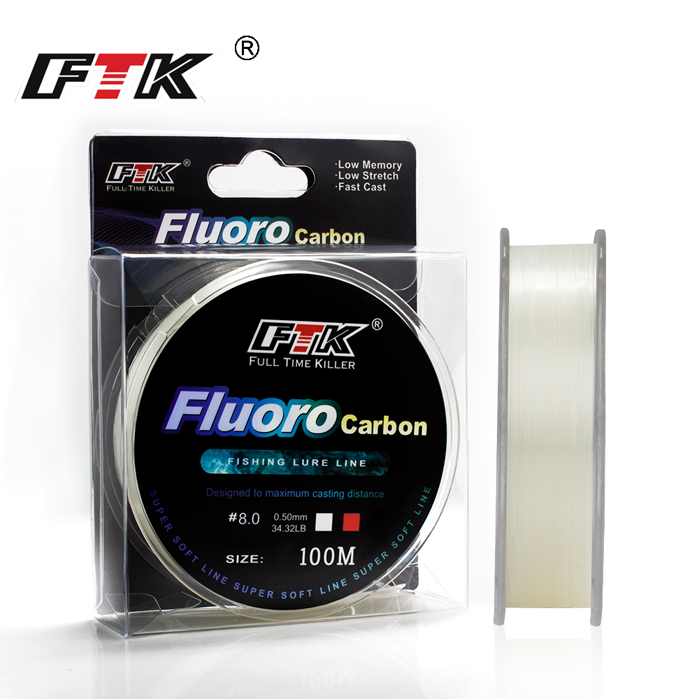สายตกปลาฟลูออโรคาร์บอน FTK 100 - Fluorocarbon Line บทวิจารณ์และราคา
