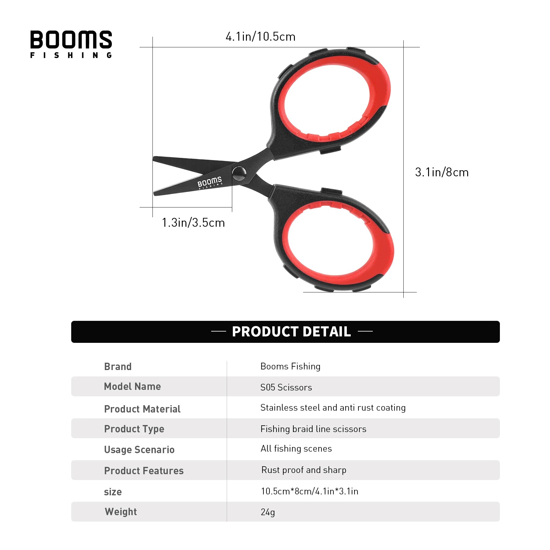 Booms กรรไกรตัดลวด S05ตกปลา, ก - Monofilament Line บทวิจารณ์และราคา