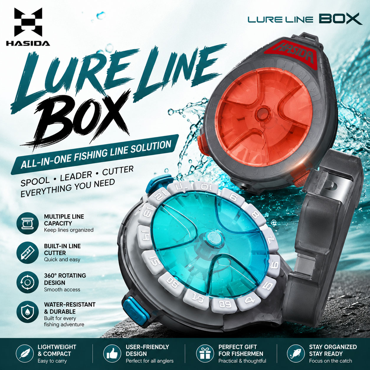 กล่องอุปกรณ์ตกปลา HASIDA แบบพก - Fishing Line Box บทวิจารณ์และราคา