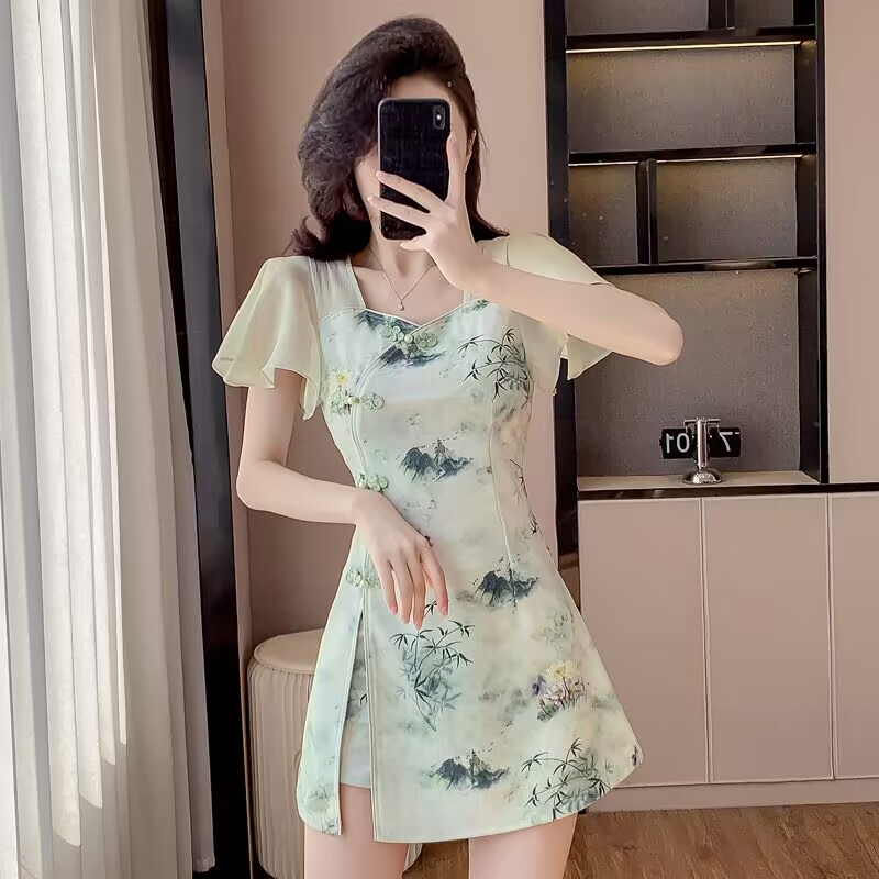 ฤดูร้อนสไตล์จีนหวาน Cheongsam  - Fly Line บทวิจารณ์และราคา
